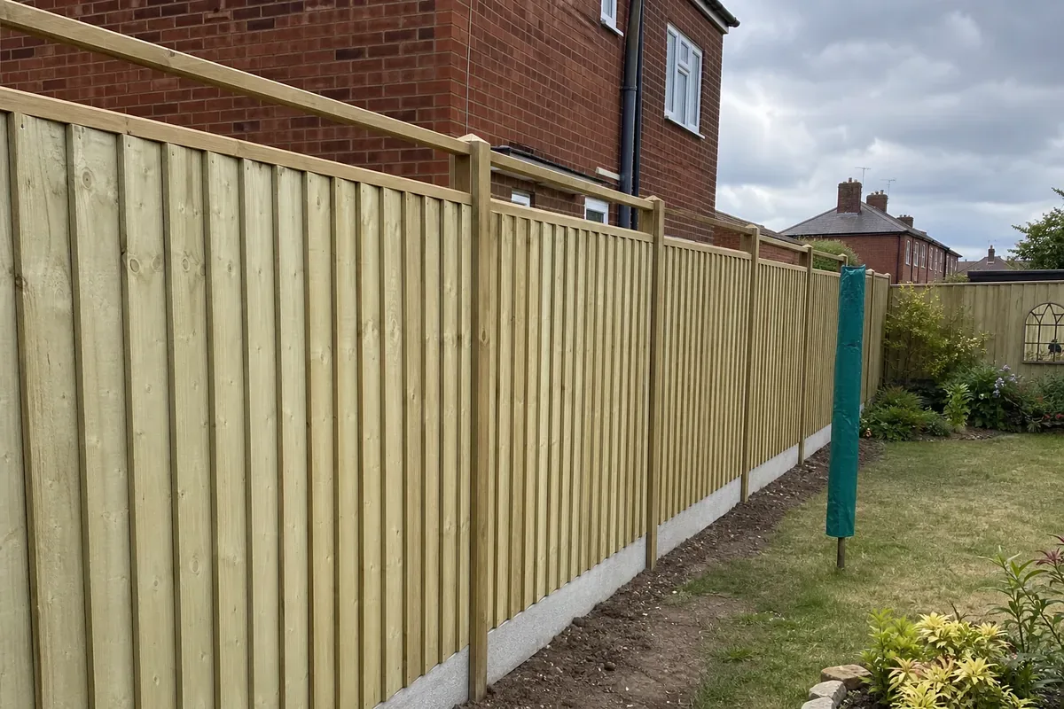 Garden fencing installed at a residential property in Doncaster
